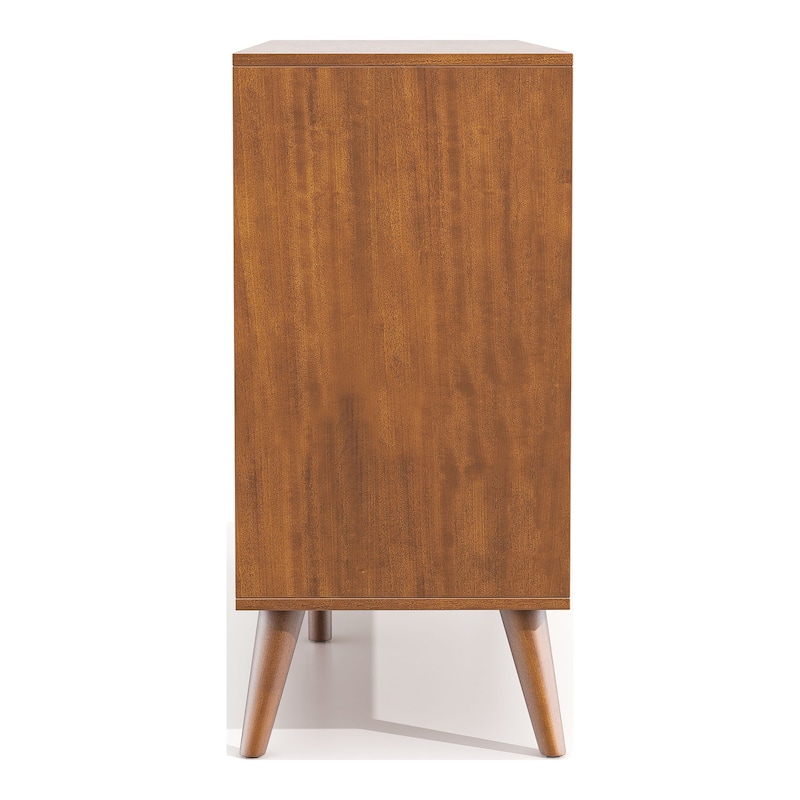 Fopp Mid-Century Modern Solid Wood 6-Drawer 2-Piece Dresser and Oval Mirror Set by Furniture of America