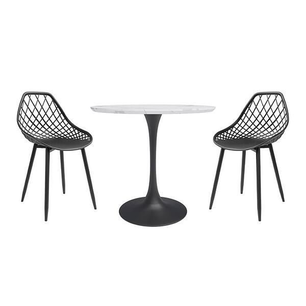 slide 2 of 24, Kurv Mid-Century Modern 3-Piece Cafe Dining Set
