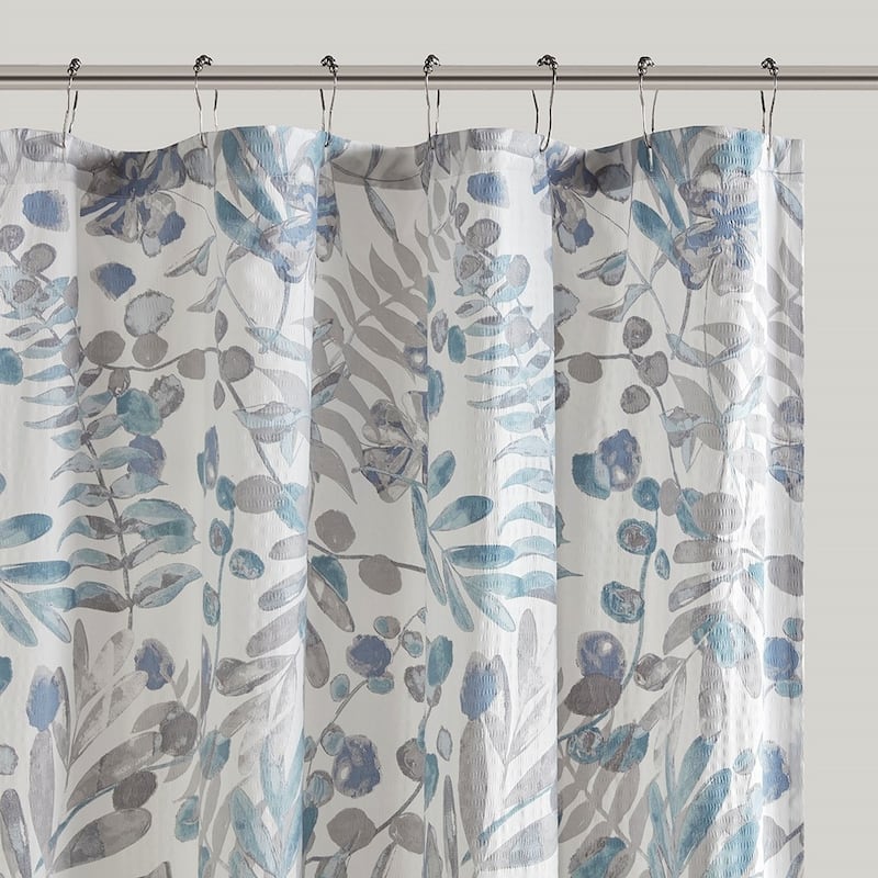 Printed Seersucker Shower Curtain