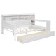 preview thumbnail 21 of 34, Full Size Wooden Daybed with Study Desk, Storage Shelves, and Two Drawers