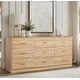 preview thumbnail 1 of 19, Contemporary 9-Drawer Wide Dresser – Wood Bedroom Storage Chest with Spacious Capacity, Sturdy & Child-Safe Design‌  Natural