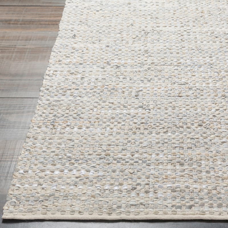 Livabliss Franklin Cotton/ Leather Area Rug