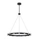 preview thumbnail 7 of 8, Rezz Black Modern Wagon Wheel LED Large Chandelier - 33.86 in. W x 32.68 in. H x 33.86 in. D