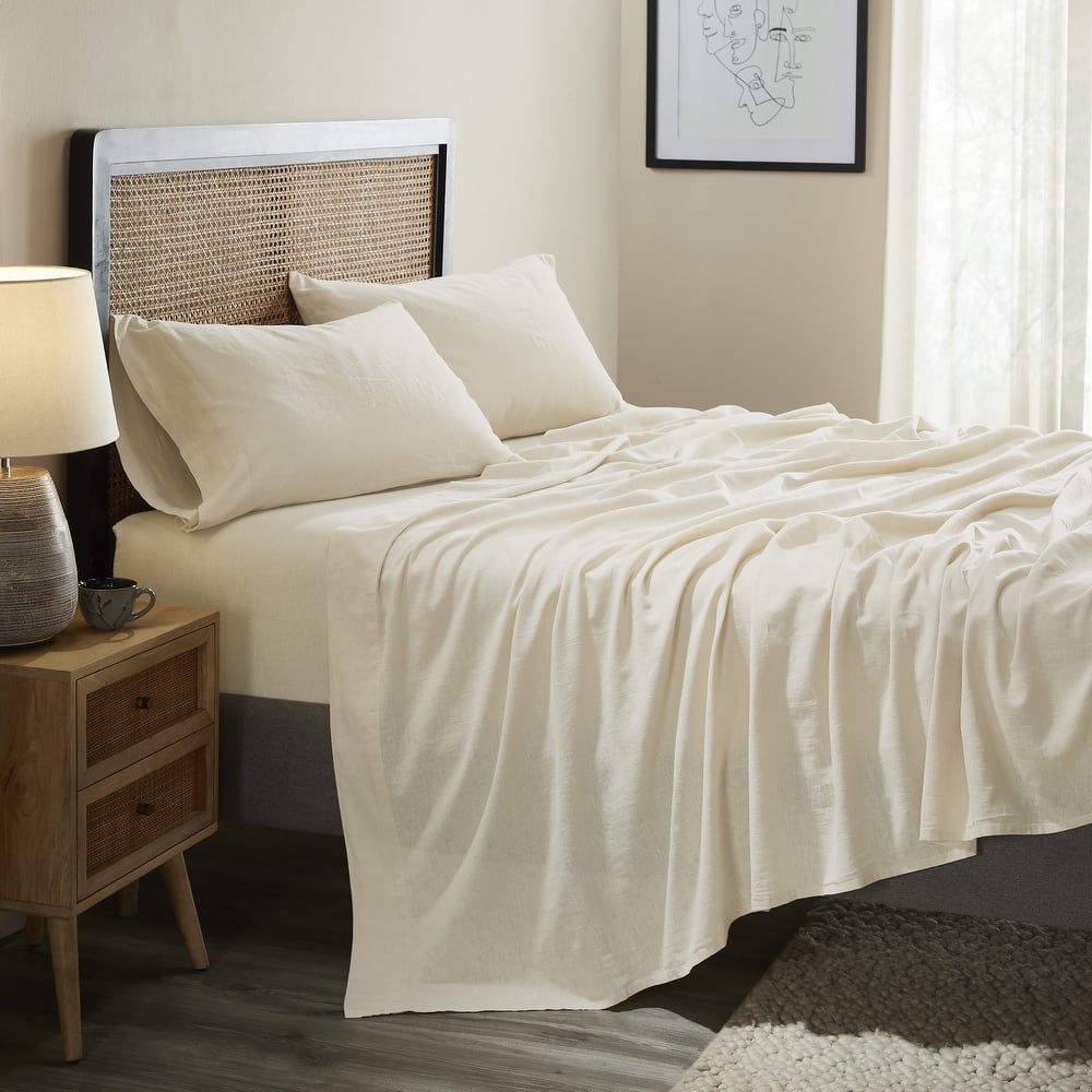 Superior Cotton Linen Garment Washed Deep Pocket Bed Sheet Set