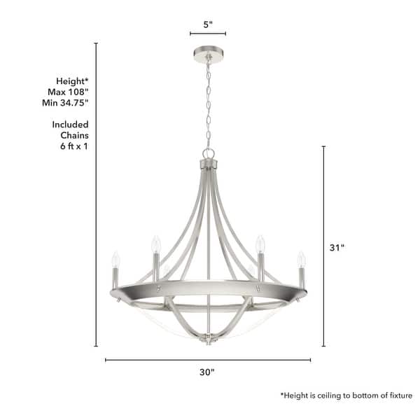 dimension image slide 2 of 6, Hunter Perch Point Chandelier, Wheel, Candle, Dining Room, Entry, Modern Rustic, Industrial