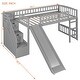 preview thumbnail 6 of 4, Twin Size Loft Bed with Two Drawers, Stairway and Slide