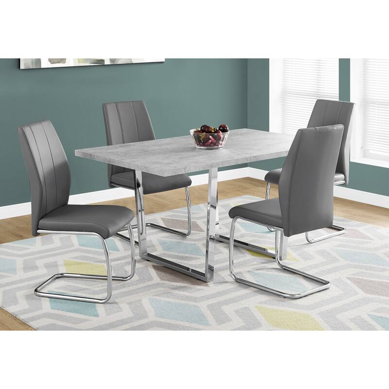 Dining Table, Rectangular, Kitchen, Dining Room, Chrome Metal