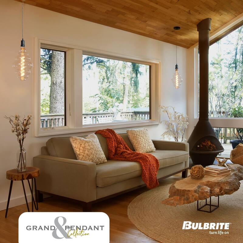 Bulbrite LED Grand Bulb and Pendant Kit of (1) 4 Watt Clear Glass 15" Beehive Shaped Bulb