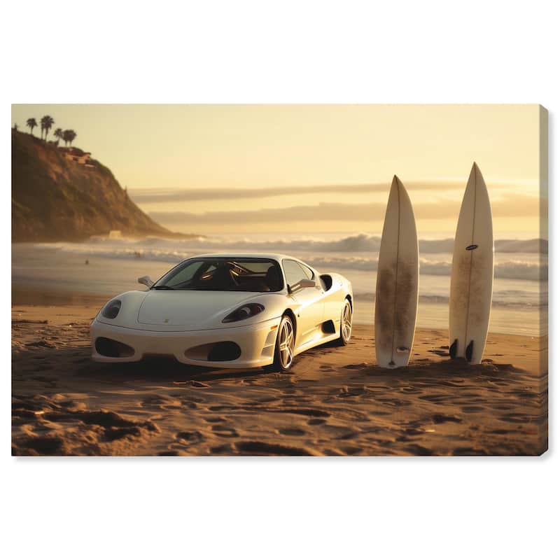 Sunset Beach Drive Canvas by Art Remedy, Gallery Wrapped - 24" x 16"