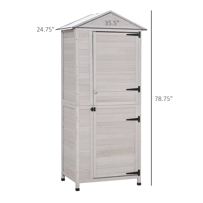 Outsunny 36" x 25" x 79" Wooden Storage Shed Cabinet