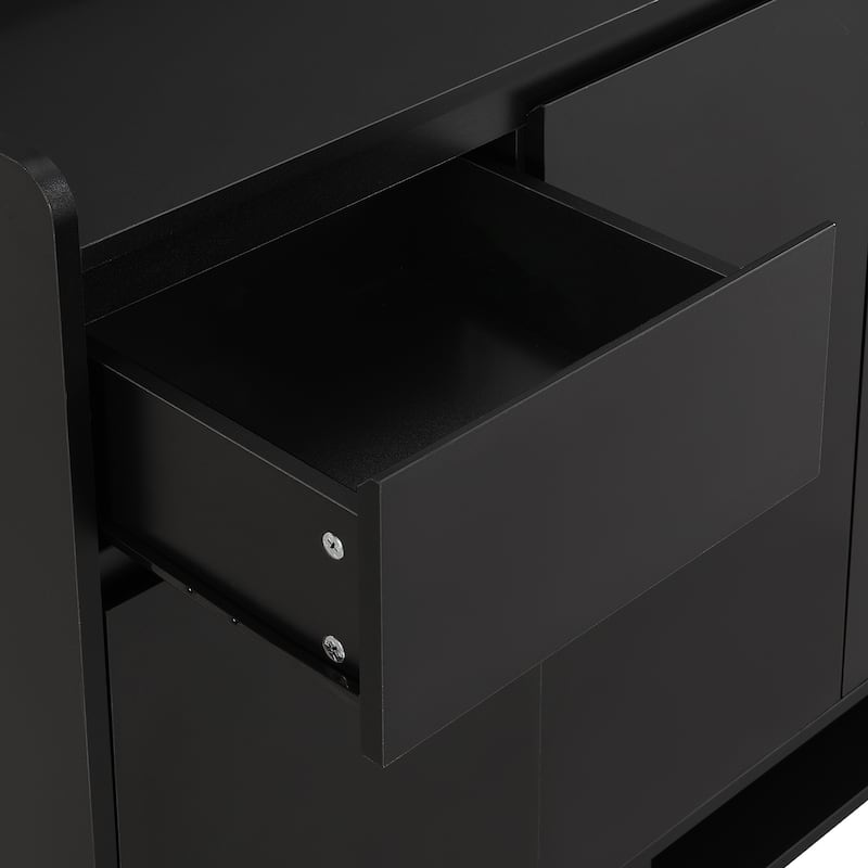Roomfitters Contemporary Shoe Cabinet with Adjustable Shelves, Minimalist Home Organizer and Storage Sideboard