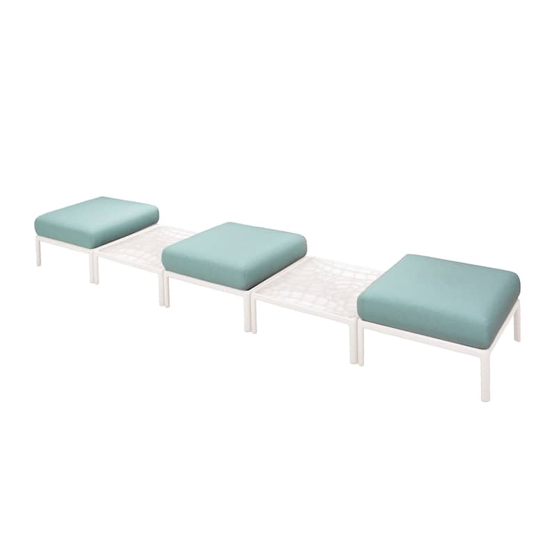 Laurel Resin All Weather Ottoman with Cushion