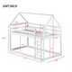 preview thumbnail 27 of 48, Twin over Twin Rubber Wood Floor Bunk Bed, with ladder,Guardrails,House-Shaped-Bunk Bed