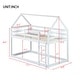 preview thumbnail 14 of 33, Wooden Twin over Twin Bunk Bed with House Roof, Ladder, Guardrails, and Under-Bed Storage