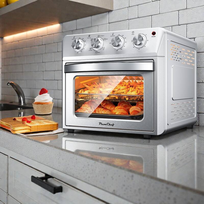 27.5QT Air Fryer Oven, 6-in-1 Countertop Convection Oven with Dehydrate, 1600W, 4 Knob Control