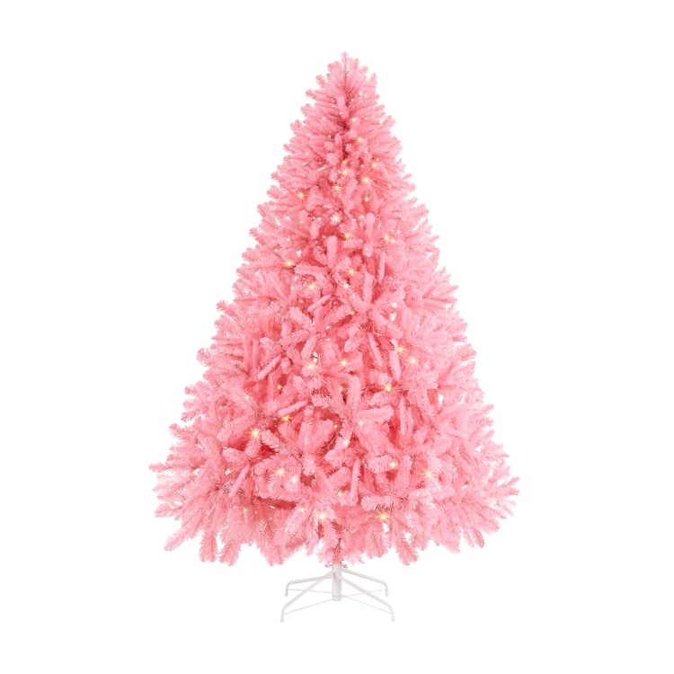 Martina Pink Christmas Tree Prelit, Realistic Artificial Christmas Tree with Lights