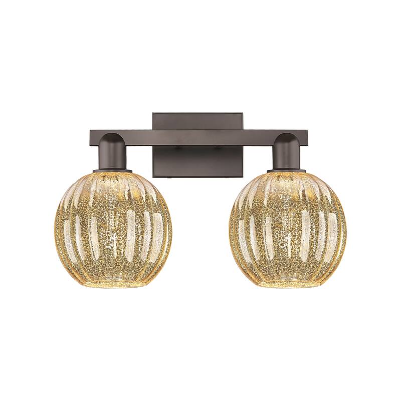 Innovations Lighting Downtown Urban - Preston - 2 Light 16" Globe Shade Bath Vanity Light