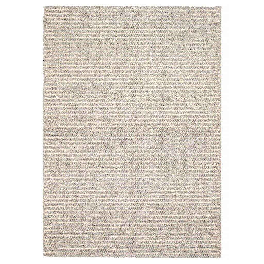 ECARPETGALLERY Braid weave Sienna Grey Wool Rug - 5'3 x 7'7