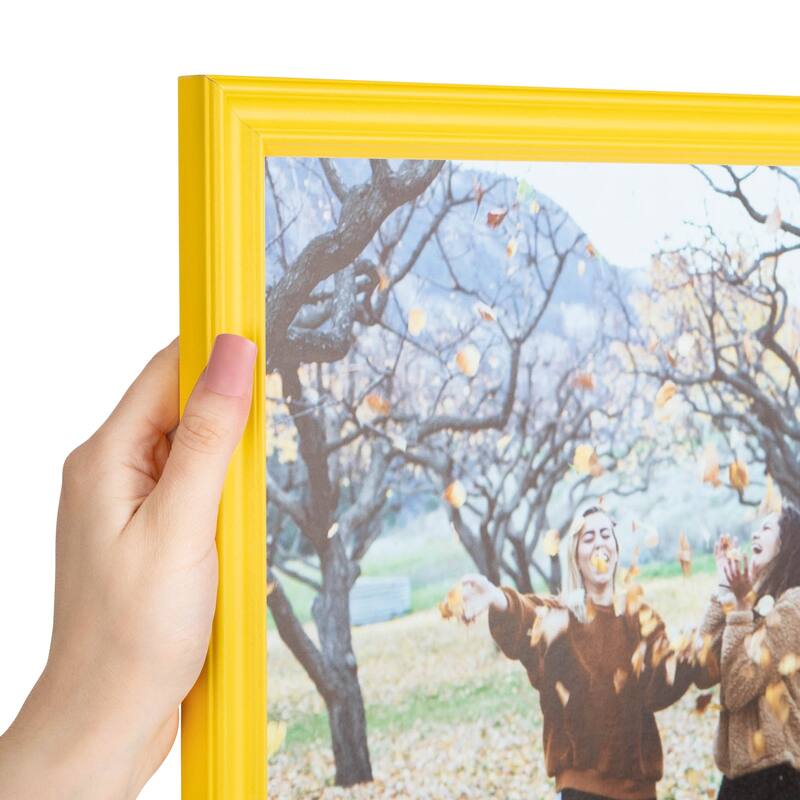 ArtToFrames Classic Waves 14x18 Inch Picture Frame, 1.00 Inch Wood Poster Frame Available in Multiple Colors (60823-14x18) - Yellow Stain on Maple - 14x18