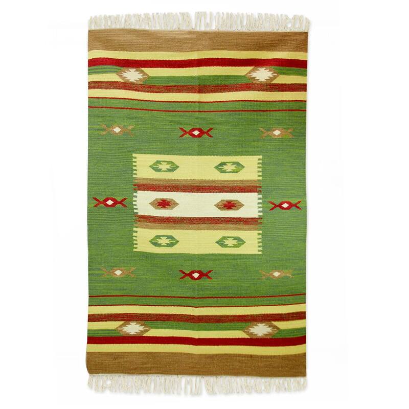 Novica Handmade Autumn Muse Wool Area Rug (4X6) - 2' x 6' Runner