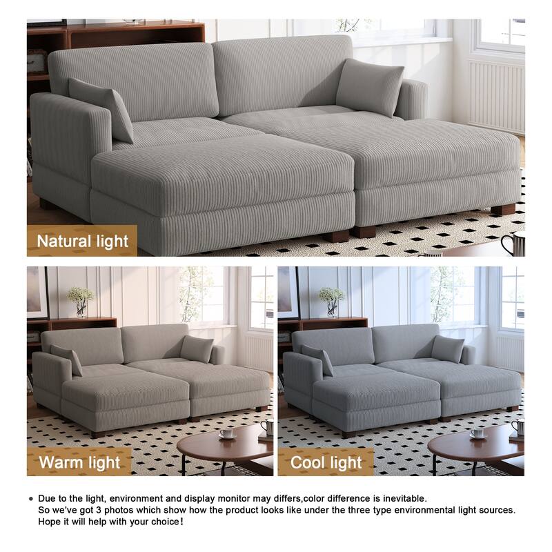 88" Convertible Larger Couch Modular Sectional Sofa Set