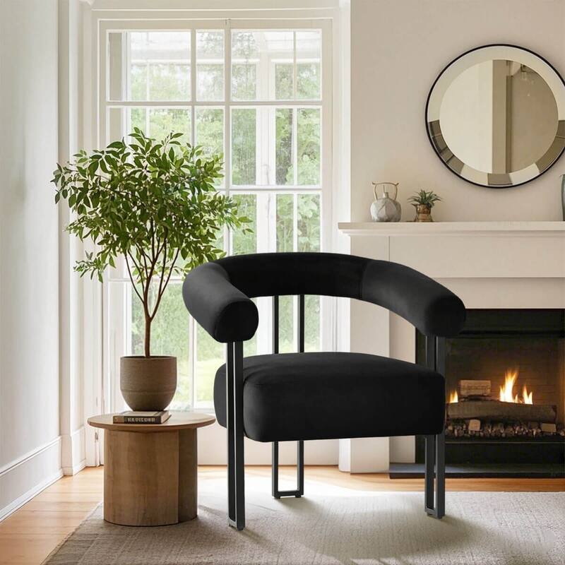 30" Wide Upholstered Velvet Accent Chair