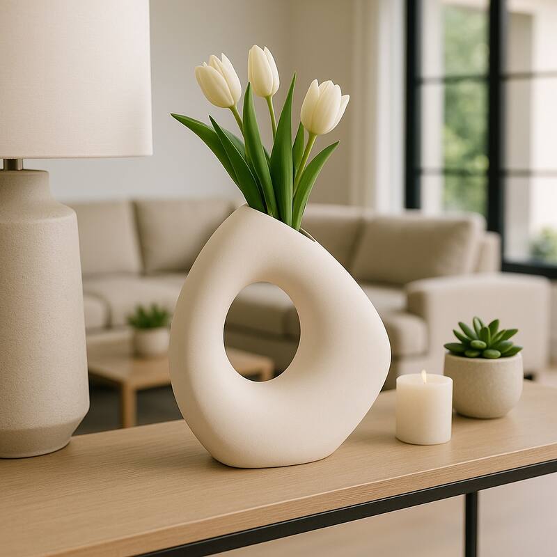 Sagebrook Home Lopsided Open Cut Out Vase