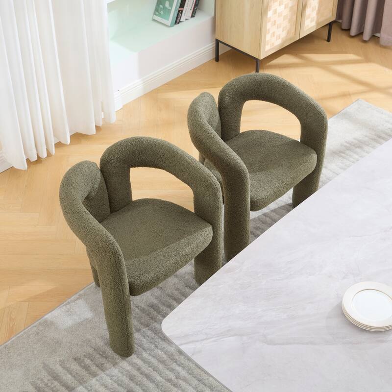 Velvet Fabric Upholstered Accent Chair Set of 2