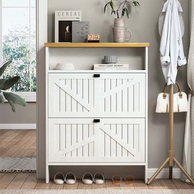 Multi-functional Four-layer Shoe Cabinet with Spacious Storage