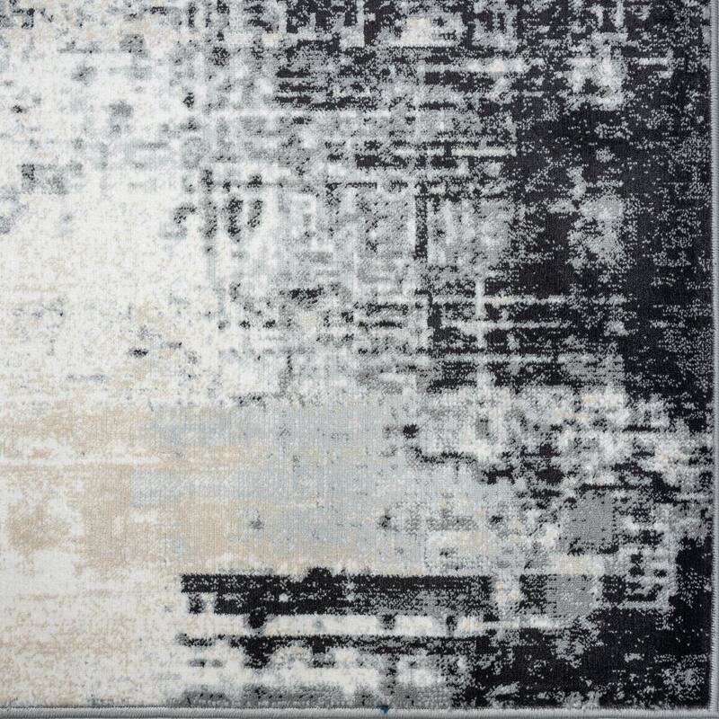 Luxe Weavers Modern Crosshatch Pattern Distressed Abstract Area Rug Carpet