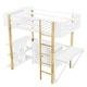preview thumbnail 4 of 17, Stylish Design Twin Size Solid Wood Loft Bed Kids Bed with Built-in Storage Cabinet and Cubes, Foldable desk