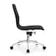 Set of 2 Modern Office Chairs, Upholstered PU Leather Ribbed Armless Mid Back with Metal Frame, Adjustable Height, Tilt