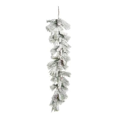Transpac Artificial 60 in. Green Christmas Frosted Pine Garland