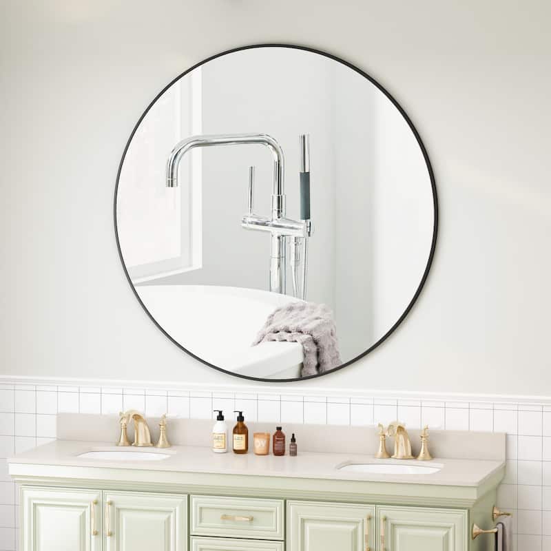 Round Framed Wall-Mounted Anti-fog Mirror