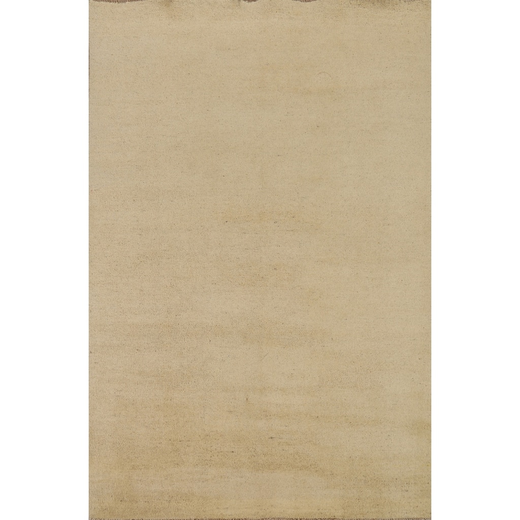 Gabbeh Modern Accent Rug Handmade Solid Wool Carpet - 3'10"x 5'11"