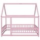 preview thumbnail 9 of 11, Kids and Baby Full Size Wooden Bed House Bed with House Roof ,Fence Guardrails