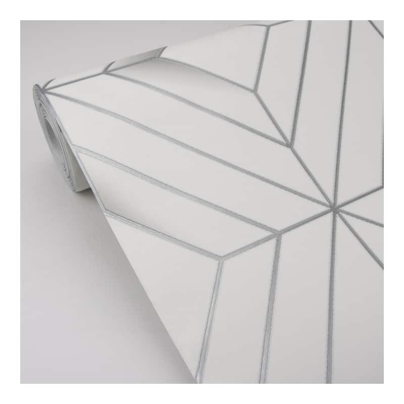 Advantage Filmore White Diamond Panes Wallpaper - 20.9 x 396 x 0.025