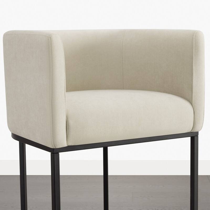 Spruce & Spring Modern Upholstered Barrel Counter Bar Stool with Arm