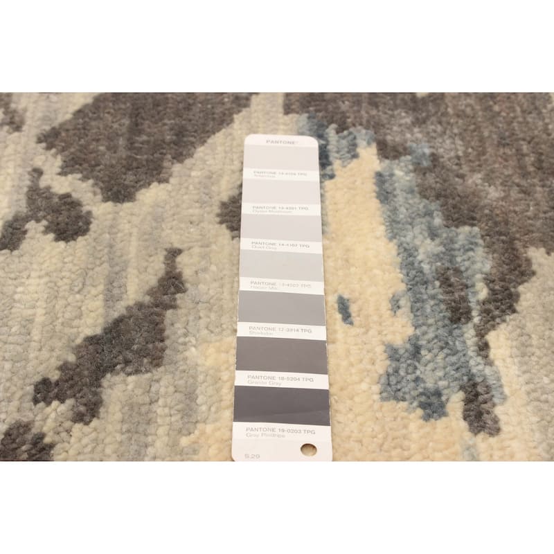 ECARPETGALLERY Hand-knotted Mystique Light Grey Wool Rug - 2'8 x 9'10