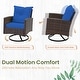 preview thumbnail 7 of 8, Outdoor Swivel Rocker Patio Chairs Set of 2 with Coffee Table &Cushions, Rattan Bistro Set for Porch, Backyard, Balcony