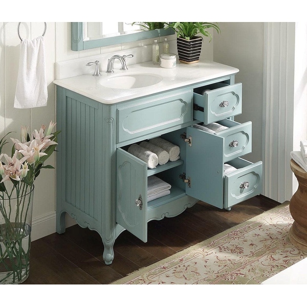 Bathroom vanity light blue on sale
