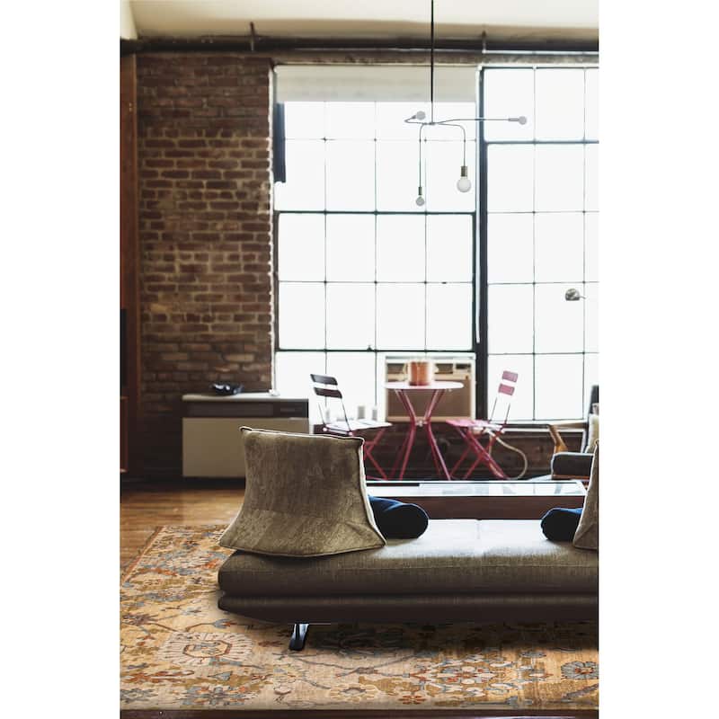 ECARPETGALLERY Hand-knotted Modern Oushak Khaki Wool Rug - 8'1 x 9'11