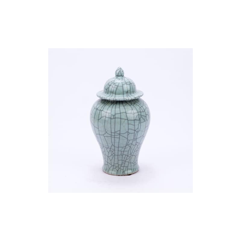 Crackle Large Temple Decorative Jar