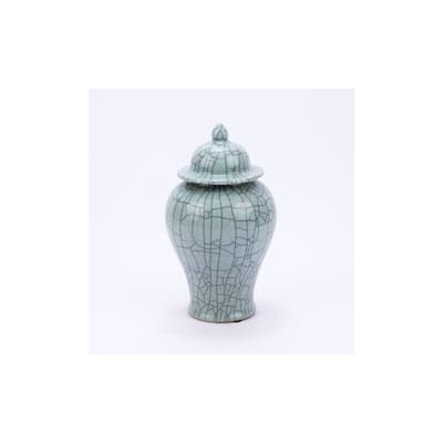 Crackle Large Temple Decorative Jar