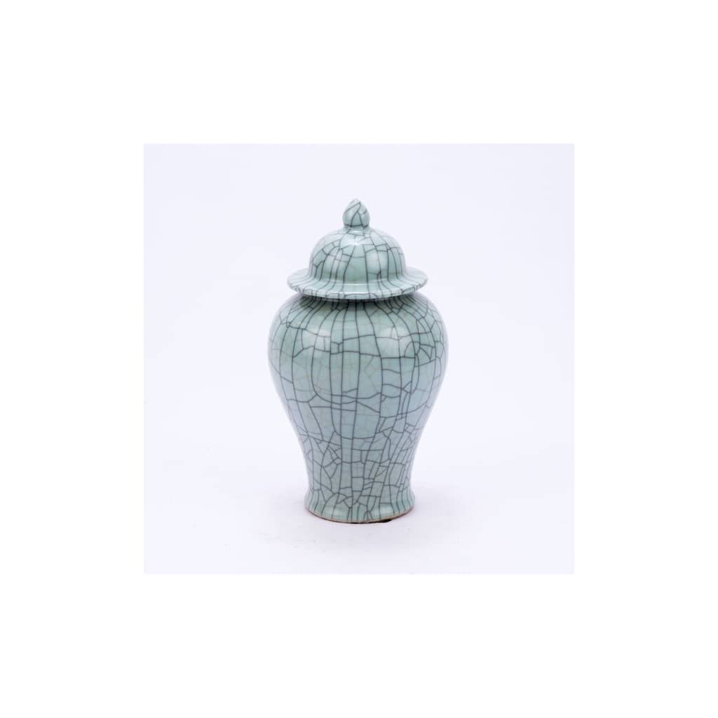 Crackle Large Temple Decorative Jar