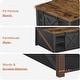 preview thumbnail 48 of 51, Coffee Table Lift Top Square Center Table Barn Door Adjustable Shelves