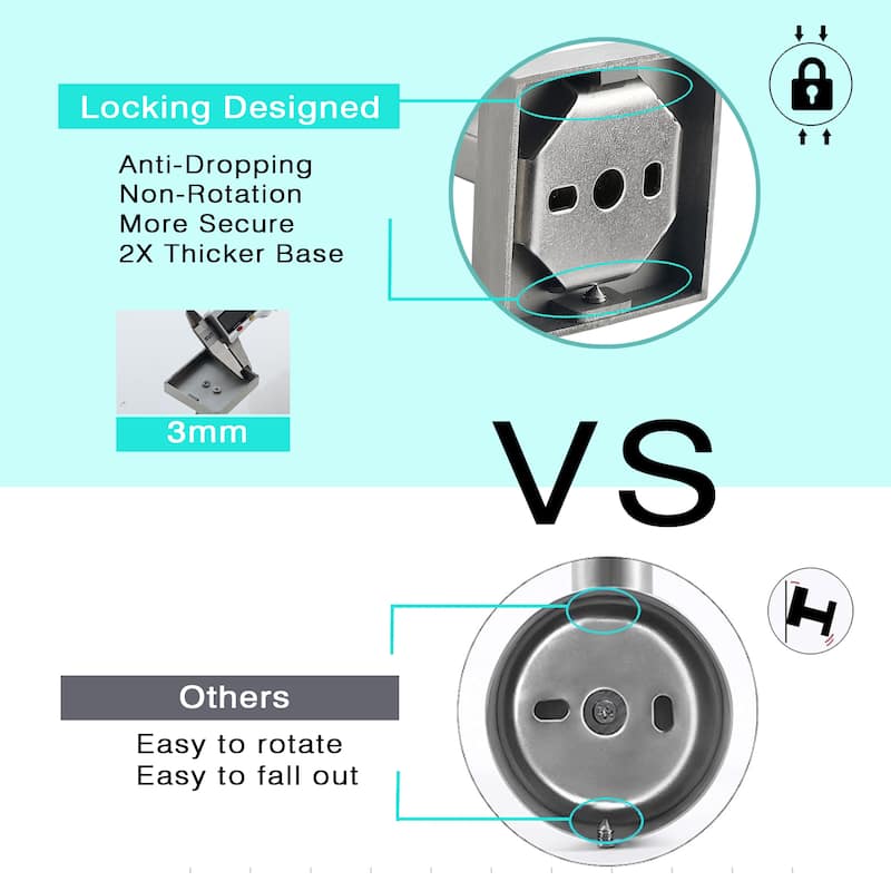 Wall Mounted 4-Piece Towel Hook Square Robe Hooks in Stainless Steel