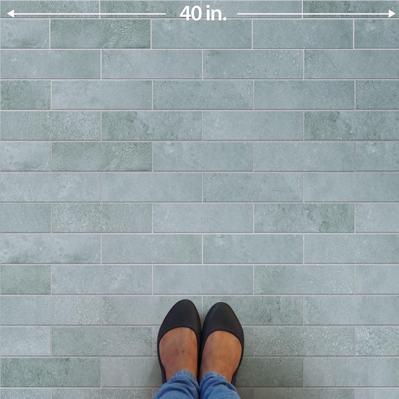 Merola Tile Atlas Brick Grey 2-3/8" x 9-3/4" Porcelain Floor and Wall Tile