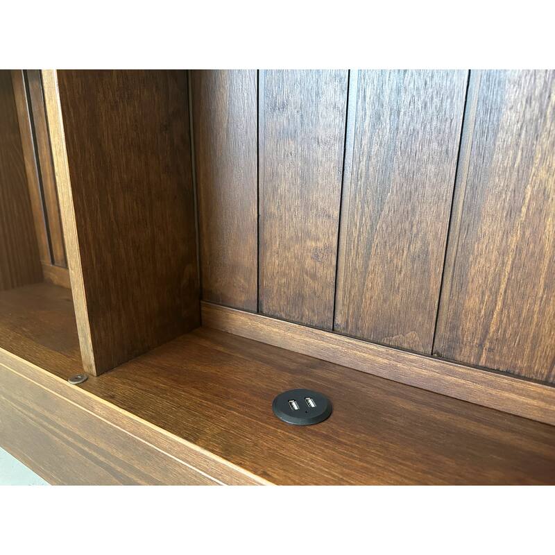 American Furniture Classics Solid Pine Twin Daybed with 6 Sturdy Drawers in Classic Walnut