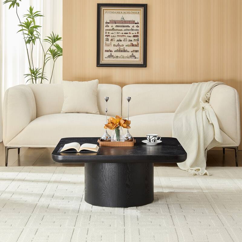 Square Coffee Table, Modern Design for Living Room Use - Black